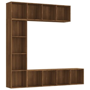 vidaXL Ensemble bibliothèque/meuble TV 3 Pièces Chêne marron 180x30x180cm