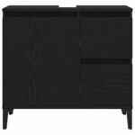 vidaXL Cabinet de salle de bain avec tiroir Chêne noir 65 x 33 x 60 cm