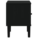 vidaXL Table de chevet SENJA aspect de rotin noir bois de pin massif