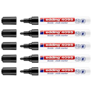 Marqueur Craie Liquide 4095 Noir Pointe Moyenne 2-3 mm x 5 EDDING