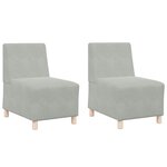 vidaXL Unité de Sofa Modulaire Sans Accoudoirs 2 Pièces Gris clair