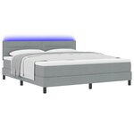 vidaXL Lit à ressorts avec matelas Gris clair 180 x 200 cm tissu