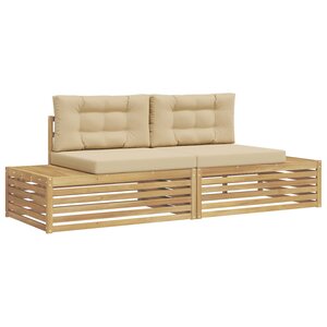 vidaXL 2 pc Ensemble de canapés d'extérieur Polyester Blanc