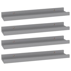 vidaXL Étagères murales 4 Pièces Gris 40x9x3 cm