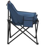 vidaXL Chaise de camping avec poche pliable lot de 2 bleu