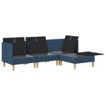 vidaXL Canapé modulaire avec rangement 4 Pièces Bleu Tissu