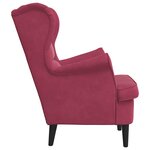 vidaXL Fauteuil rouge bordeaux velours