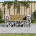 vidaXL Banc de jardin design gabion 143x71x65 5cm bois de pin imprégné