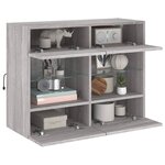 vidaXL Meuble TV mural avec lumières LED sonoma gris 78 5x30x60 5 cm