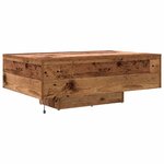Table basse vidaXL avec lumières LED en bois ancien 85x55x31 cm