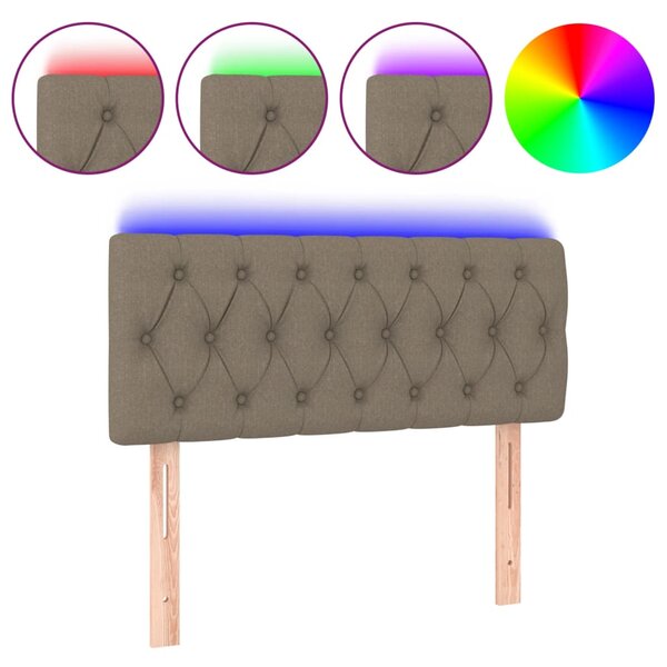 vidaXL Tête de lit à LED Taupe 90x7x78/88 cm Tissu