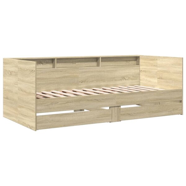 vidaXL Lit de jour et tiroirs chêne sonoma 100x200 cm bois ingénierie