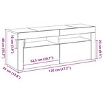 vidaXL Meuble TV Chêne noir 120 x 35 x 40 cm Bois d'ingénierie