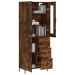vidaXL Buffet haut Chêne fumé 69 5x34x180 cm Bois d'ingénierie