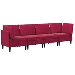 vidaXL Ensemble de meubles pour le salon 4 Pièces Bordeaux Velours