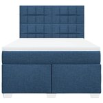 vidaXL Sommier à lattes de lit avec matelas Bleu 160x200 cm Tissu