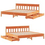 vidaXL Cadre de lit sans matelas cire marron 180x200cm bois pin massif