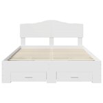 vidaXL Cadre de lit avec tiroir Blanc 140 x 190 cm Bois d'ingénierie