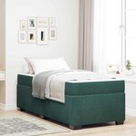 vidaXL Cadre de lit avec matelas Vert foncé 90 x 200 cm tissu