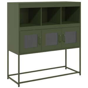 vidaXL Buffet vert olive 100 5x39x107 cm acier laminé à froid