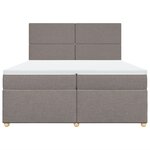 vidaXL Sommier à lattes de lit avec matelas Taupe 200x200 cm Tissu