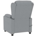vidaXL Fauteuil de massage Gris clair Tissu