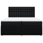 vidaXL Sommier à lattes de lit avec matelas Noir 200x200 cm Tissu