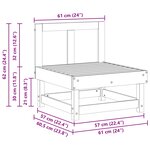vidaXL Sofa de jardin milieu Pin massif Brun Ciré