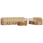 vidaXL Ensemble de canapés d'extérieur 7 Pièces Naturel et Beige