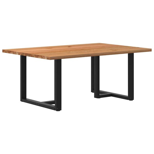 vidaXL Table à manger marron clair bois de chêne massif rectangulaire