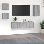 vidaXL Ensemble de meubles TV 5 Pièces Sonoma gris Bois d'ingénierie