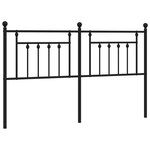 vidaXL Tête de lit de remplacement métal noir 160 cm