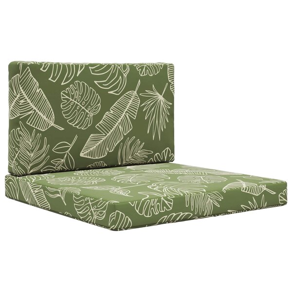 vidaXL Coussin de canapé d'extérieur 2 Pièces Modèle feuille Polyester
