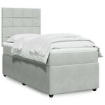 vidaXL Sommier à lattes de lit et matelas Gris clair 80x200 cm Velours