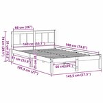 vidaXL Cadre de lit Blanc 140 x 190 cm Bois de pin massif