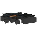 vidaXL Ensemble de canapé de jardin 13 Pièces Noir 90 x 55 x 71 cm