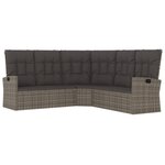 vidaXL Salon de jardin 2 Pièces avec coussins Gris Résine tressée