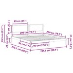 vidaXL Cadre de lit avec tête de lit Taupe 200 x 200 cm Pin massif