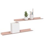 vidaXL Étagère flottante 2 Pièces Rose 60 x 8 5 x 2 5 cm Acier