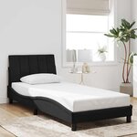 vidaXL Cadre de lit sans matelas Hanko noir 80x200 cm velours