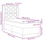 Lit Box Spring vidaXL avec Matelas - Noir - 80x200 cm - Tissu