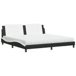 vidaXL Lit avec matelas noir et blanc 200x200 cm similicuir