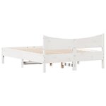 vidaXL Cadre de lit sans matelas blanc 140x190 cm bois de pin massif