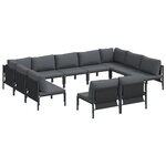 vidaXL Ensemble de canapé de jardin 11 Pièces Anthracite Acier