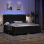 vidaXL Lit à ressorts avec matelas Noir 200 x 200 cm tissu
