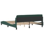 vidaXL Cadre de lit Dover vert foncé 180x200 cm velours