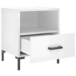 vidaXL Tables de chevet 2 Pièces blanc brillant 40x35x47 5 cm