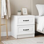 vidaXL Cabinet de chevet 2 pièces Blanc 43 x 34 5 x 44 5 cm