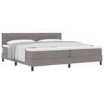 vidaXL Lit à ressorts avec matelas Taupe 200 x 200 cm tissu