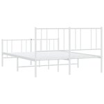 vidaXL Cadre de lit métal sans matelas et pied de lit blanc 120x190 cm